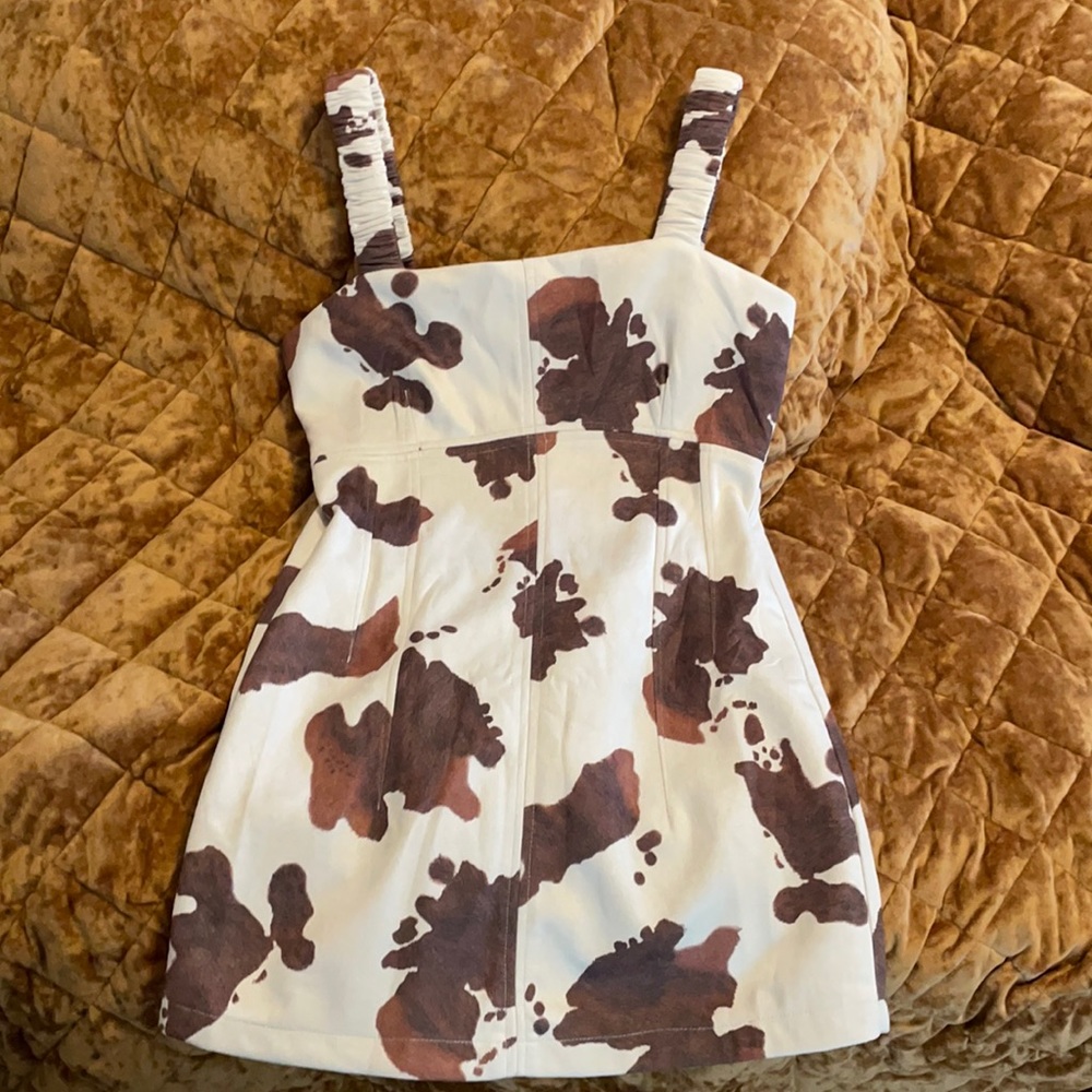 NWT Mookenzie Dress, cow print romper dress